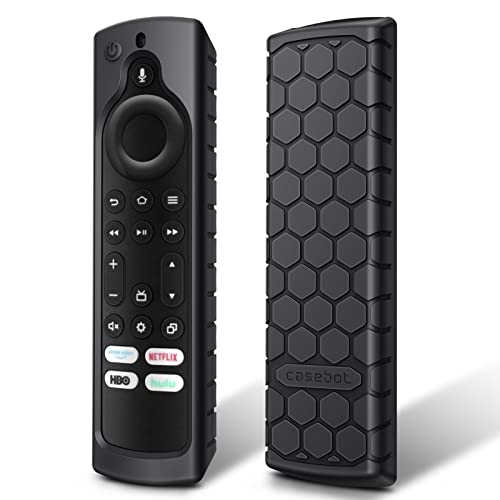 Fintie Silikon-Schutzhülle für Amazon Hisense/Toshiba/Insignia/Pioneer/Fire TV 2-Serie/4-Serie/Fire TV Omni (QLED) Series TV-Fernbedienung, rutschfest, für Fire TV Alexa Voice Remote, Schwarz von Fintie