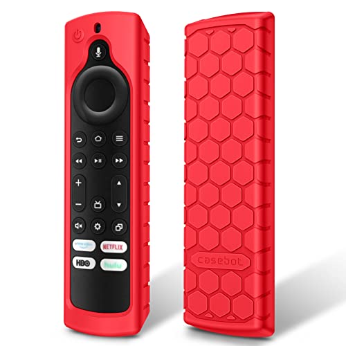 Fintie Silikon-Schutzhülle für Fire TV Stick 4K Max (2. Generation)/Toshiba/Insignia/Pioneer/2-Serie/4-Serie/Omni Fire TV-Fernbedienung, rutschfest, stoßfest, für Alexa Voice Remote Enhanced, Rot von FINTIE
