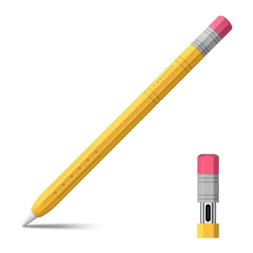 Fintie Silikonhülle für Apple Pencil (USB-C), Ultra Dünn Apple Pencil USB-C Case Cover, Rutschfester Bleistiftgriffhalter, unterstützt magnetische Befestigung, Gelb von FINTIE
