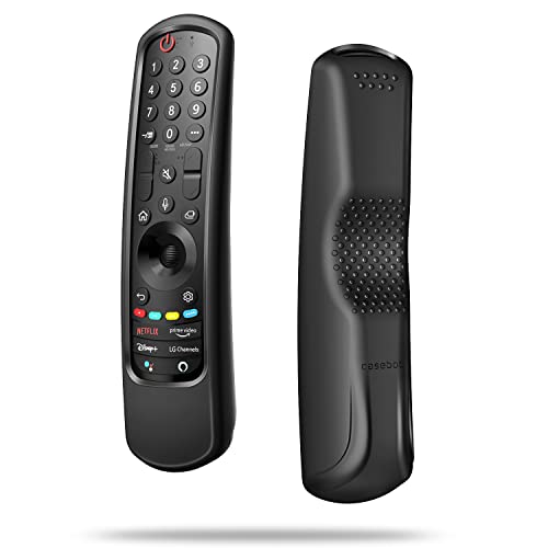 Fintie Silikonhülle für LG MR24GN MR24GA MR23GN MR23GA MR22GN MR22GA AN-MR21GA Fernbedienung, leicht, rutschfest, stoßfest, Schutzhülle für LG Smart TV Magic Remote 2021-2024, Schwarz von Fintie