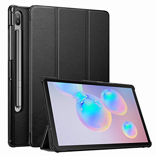 Fintie Slim Case für Samsung Galaxy Tab S6 10,5 Zoll 2019 (Modell SM-T860/T865/T867), [Unterstützt S Pen Wireless Charging] Tri-Fold Stand Cover Auto Sleep/Wake, Schwarz von Fintie