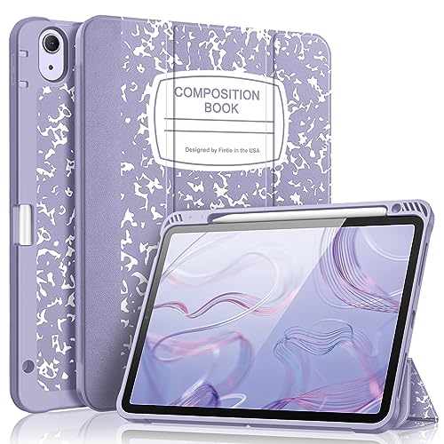 Fintie SlimShell Hülle für iPad Air 5th Generation (2022) / iPad Air 4th Generation (2020) 10.9 Zoll - Flexible Soft TPU Stand Back Cover mit Stifthalter, Auto Sleep/Wake, Zusammensetzung Flieder von Fintie