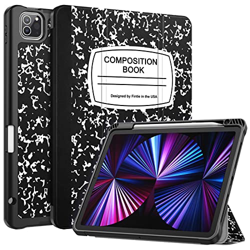 Fintie SlimShell Schutzhülle für 27,9 cm (11 Zoll) (3. Generation) 2021 – weiche, Flexible TPU-Ständer mit Stifthalter, auch iPad Pro 2020/1. Generation 2018, Kompositionsbuch von FINTIE