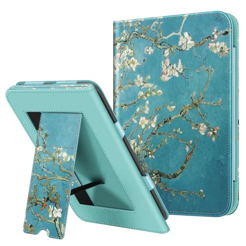 Fintie Stand Case for All-New Nook Glowlight Plus 7.8 Inch 2019 Release, Folio Premium PU Leather Protective Cover with Card Slot and Hand Strap (Not Fit Previous Gen 6 Inch 2015), Blossom von Fintie