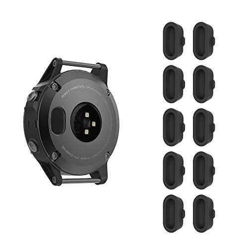 Fintie Staubschutz Stöpsel kompatibel mit Garmin Vivoactive 6/5/4/4s/3, Fenix 8/7/6, Forerunner 965/55, Venu 3/3s/2, Epix 2 Pro,Instinct 3/2 -[10 Stück] Silikon Staubschutzkappe für Ladeanschluss von FINTIE