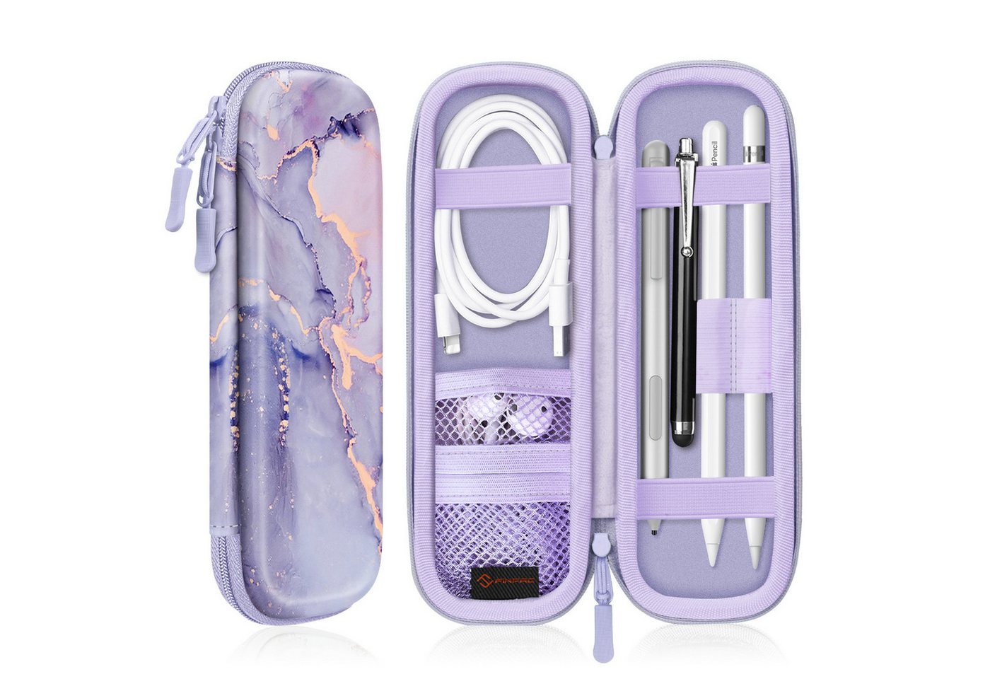 Fintie Stifthülle für Apple Pencil Pro/(USB-C) & Apple Pencil 2/1-Kunstleder Stifthalter, Samsung, Surface Pro Stylus Pen Tasche mit Ablagefach für USB Kabel von Fintie