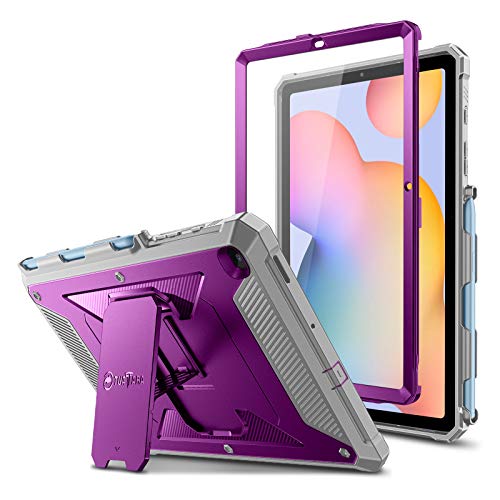 Fintie Stoßfeste Hülle für Samsung Galaxy Tab S6 Lite 10,4 Zoll 2022/2020 Modell (SM-P610/P613/P615/P619), Tuatara Rugged Unibody Hybrid Bumper Kickstand Cover mit integriertem Displayschutz , Violett von Fintie