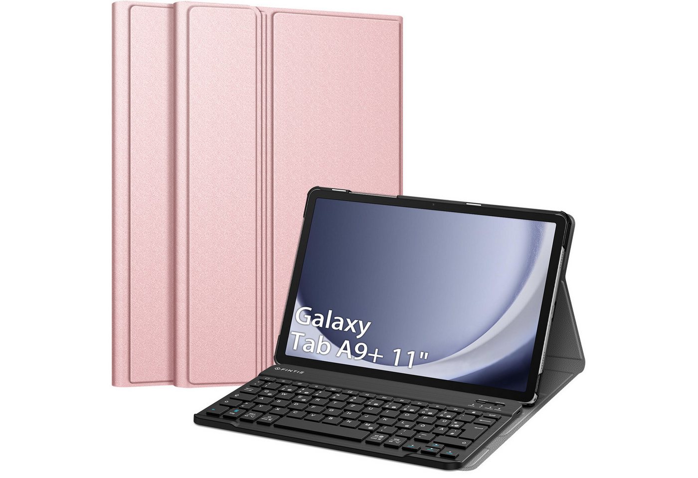 Fintie Tablet-Hülle + Tastatur für Samsung Galaxy Tab A9 Plus 11'' 2023 SM-X210/X216/X218, Keyboard Cover mit Magnetisch Abnehmbarer Deutscher Bluetooth Tastatur von Fintie