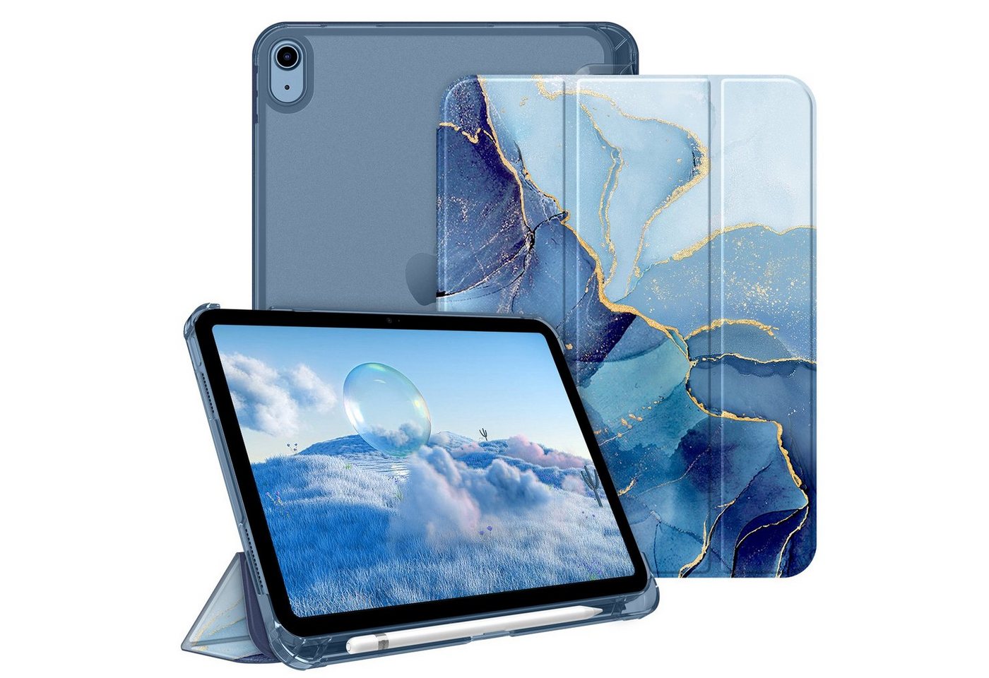 Fintie Tablet-Hülle Hülle für iPad 10. Generation 2022 10.9 Zoll mit Stifthalter - ultradünne leichte Schutzhülle mit transparenter Rückseite und Auto Schlaf/Wach Funktion von Fintie