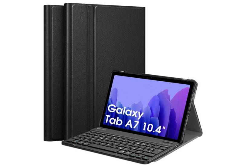 Fintie Tablet-Hülle Tastatur Hülle für Samsung Galaxy Tab A7 10.4 Zoll 2022/2020, mit magnetisch Abnehmbarer Deutscher Tastatur mit QWERTZ Layout von Fintie