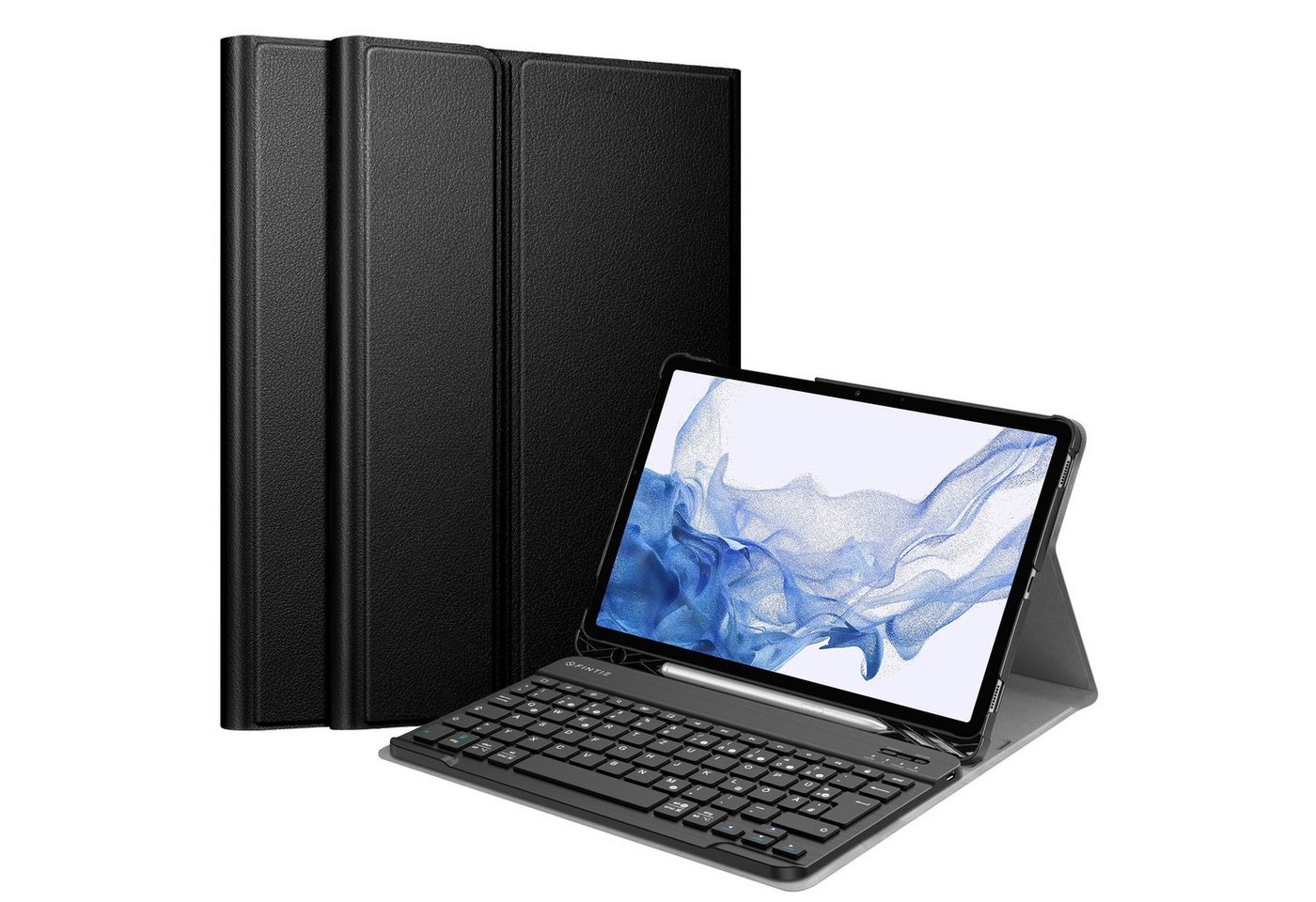 Fintie Tablet-Hülle Tastatur Hülle für Samsung Galaxy Tab S8 11 Zoll 2022 /S7 11 Zoll 2020, Keyboard Cover mit Magnetisch Abnehmbarer Deutscher Bluetooth Tastatur von Fintie