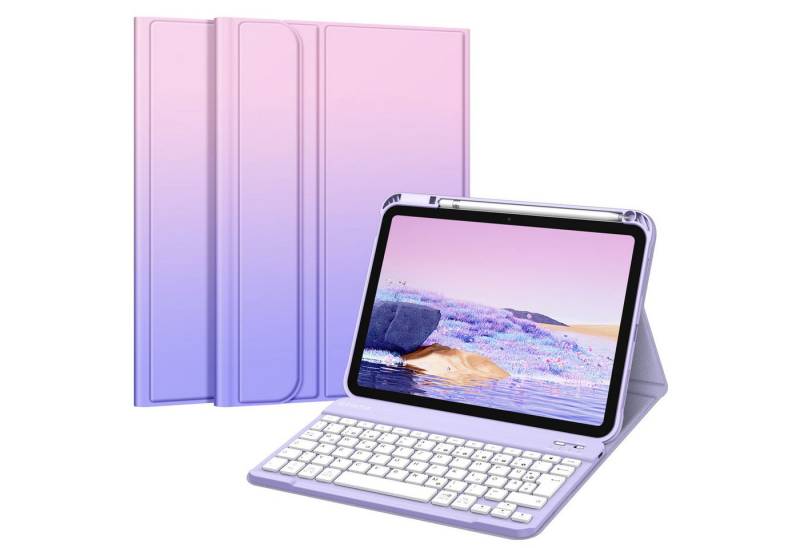 Fintie Tablet-Hülle für iPad 11. Generation 11" 2025(A16), iPad 10. Generation 2022 10.9", Case mit Pencil Halter, magnetisch Abnehmbarer Tastatur(QWERTZ Layout) von Fintie