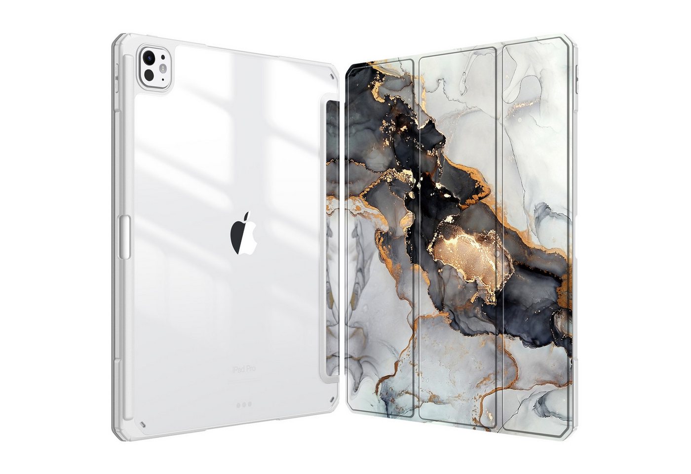 Fintie Tablet-Hülle für iPad Pro 13 Zoll (M4) 2024 mit Stifthalter - Stoßfeste Schutzhülle, mit transparenter Hartschale auf der Rückseite, für 13" iPad Pro M4 von Fintie
