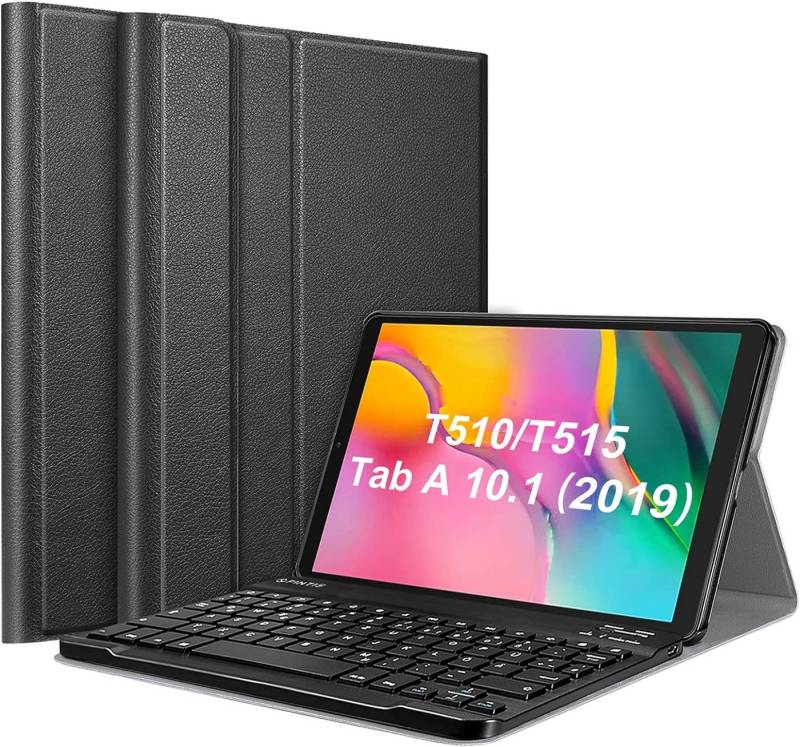 Fintie Tablet-Hülle mit Tastatur für Samsung Galaxy Tab A 10.1 Zoll 2019 SM-T510/T515, mit magnetisch Abnehmbarer drahtloser Deutscher Bluetooth Tastatur von Fintie