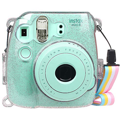 Fintie Tasche für Fujifilm Instax Mini 8 / Mini 9 Sofortbildkamera - Premium Schutzhülle Reise Kameratasche Hülle Abdeckung mit abnehmbaren Riemen, Schimmernd Transparent von FINTIE