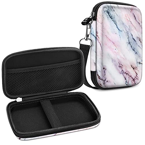 Fintie Tasche für Fujifilm Instax Mini Link 2 / Mini Link - Premium Starke Hartschalen Fotodrucker Tragen Fall Tragetasche Etui für HP Sprocket Plus/Select, Marmor Rosa von Fintie