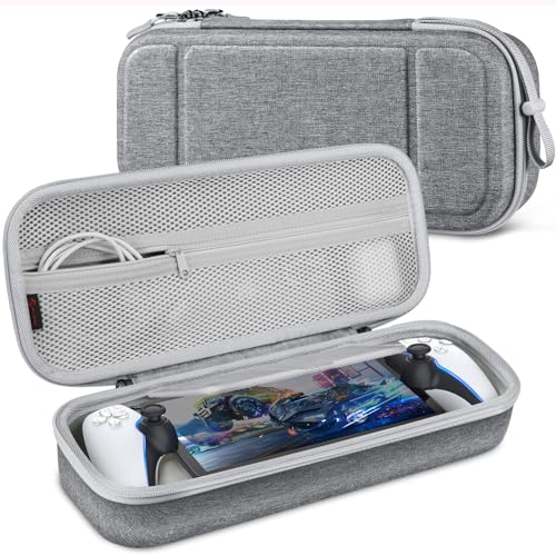 Fintie Tasche für Playstation Portal – [Stoßfest] Hartschalen Tragbare Tragetasche Schutzhülle Kratzfest Reisetasche für PS5 Portal Remote Player und Zubehör, Grau von Fintie