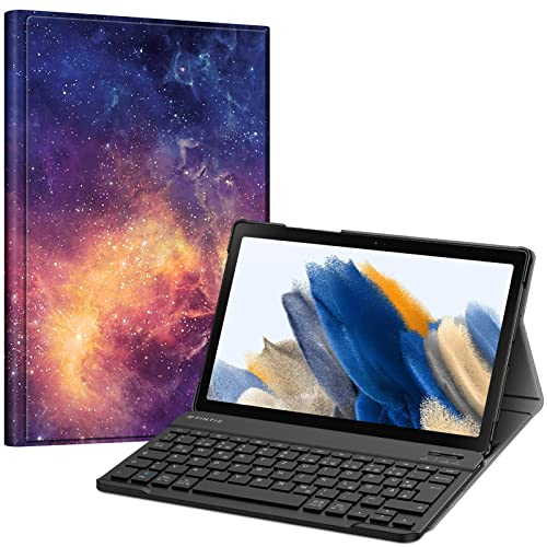 Fintie Tastatur Hülle für Samsung Galaxy Tab A8 10.5 Zoll 2022/2021 SM-X200/X205/X207 - Keyboard Cover mit Magnetisch Abnehmbarer Deutsches Layout Tastatur, Die Galaxie von Fintie