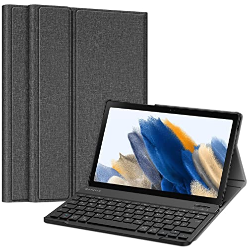 Fintie Tastatur Hülle für Samsung Galaxy Tab A8 10.5 Zoll 2022/2021 SM-X200/X205/X207 - Keyboard Cover mit Magnetisch Abnehmbarer Deutsches Layout Tastatur, Dunkelgrau von Fintie