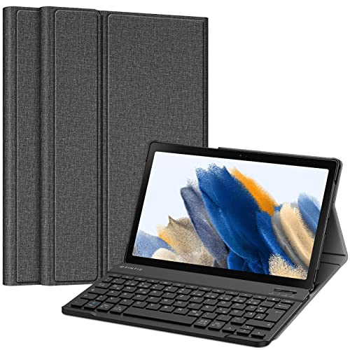 FINTIE Tastatur Hülle für Samsung Galaxy Tab A8 10.5 Zoll 2022/2021 SM-X200/X205/X207 - Keyboard Cover mit Magnetisch Abnehmbarer Deutsches Layout Tastatur, Dunkelgrau von FINTIE