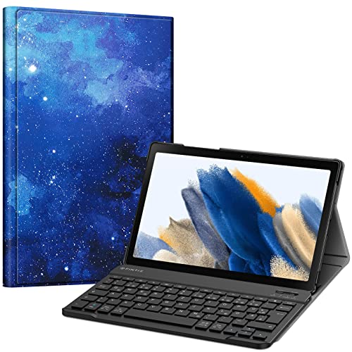 Fintie Tastatur Hülle für Samsung Galaxy Tab A8 10.5 Zoll 2022/2021 SM-X200/X205/X207 - Keyboard Cover mit Magnetisch Abnehmbarer Deutsches Layout Tastatur, Sternenhimmel von Fintie