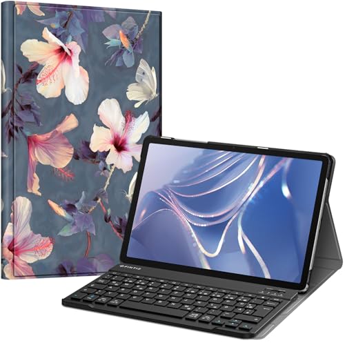 FINTIE Tastatur Hülle für Samsung Galaxy Tab A9 Plus 11 Zoll 2023 Tablet SM-X210/X216/X218, Keyboard Cover mit Magnetisch Abnehmbarer Deutscher Bluetooth Tastatur, Blühender Hibiskus FINTIE Tastatur Hülle für Samsung Galaxy Tab A9 Plus 11 Zoll 2023 Tablet SM-X210/X216/X218, Keyboard Cover mit Magnetisch Abnehmbarer Deutscher Bluetooth Tastatur, Blühender Hibiskus von FINTIE