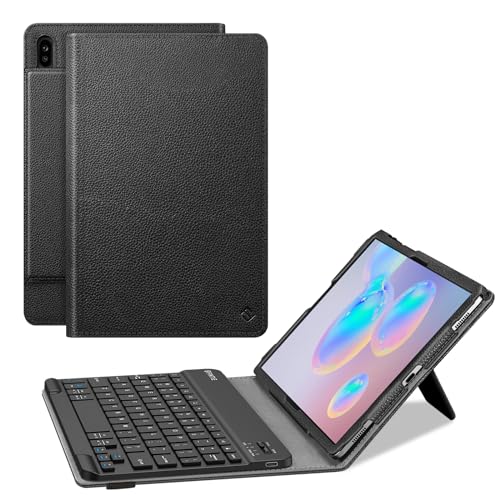 Fintie Tastatur Hülle für Samsung Galaxy Tab S6 26,7 cm (Modell SM-T860 Wi-Fi, SM-T865 LTE) Folio Stand Cover Abnehmbare Wireless Bluetooth Tastatur schwarz von Fintie