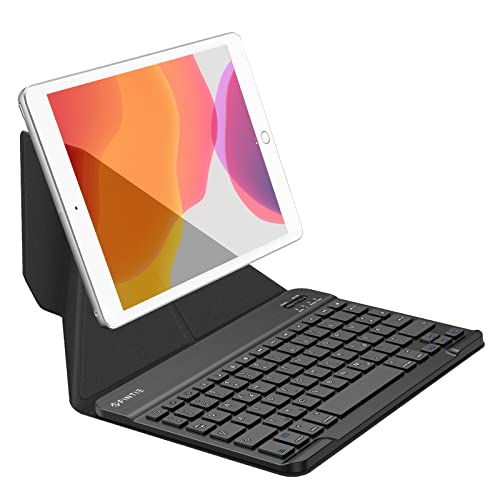 Fintie Tastatur Hülle für Tablet 10 Zoll (QWERTZ Layout), Bluetooth Tastatur mit Abnehmbarer Standhülle für iPad, Samsung, Tablet, iPhone, Smartphone, iOS/Android-Tablets, Schwarz von Fintie