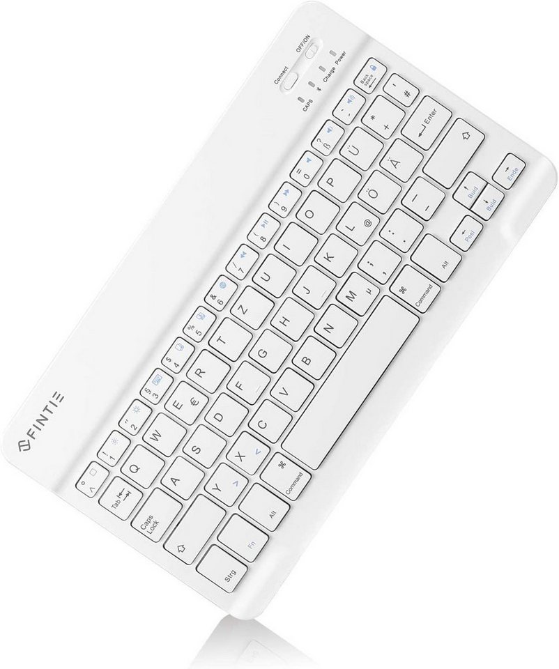 Fintie Ultradünn Bluetooth Tastatur, deutsche Layout QWERTZ für iPad/iPhone Tablet-Tastatur (iPad 10.2/9.7, Air 5/4/3/2/1, iPad Pro 12.9/11/10.5/9.7, iPad 4/3/2/1) von Fintie