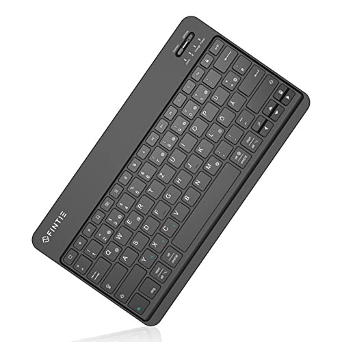 FINTIE Ultradünn Bluetooth Tastatur mit deutschem Layout QWERTZ für iPad Air/Pro/Mini/iPad 10.9/10.2/9.7/iPhone/Samsung/Android von FINTIE