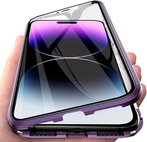 Anti-Peep Magnetische Adsorption Hülle für Samsung Galaxy S24, Anti-Spy Handyhülle 360 Grad Metall Case Privat Screen Schutz doppelseitige Gehärtetes Glas Schutzhülle Anti-Spähen Case,Violet Anti-Peep Magnetische Adsorption Hülle für Samsung Galaxy S24, Anti-Spy Handyhülle 360 Grad Metall Case Privat Screen Schutz doppelseitige Gehärtetes Glas Schutzhülle Anti-Spähen Case,Violet von Fiokxie