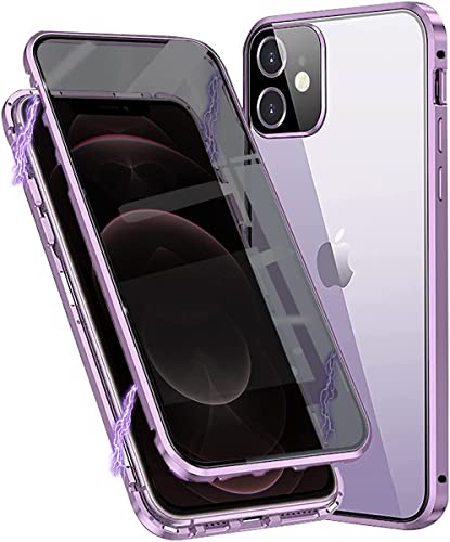 Anti-Peep Magnetische Adsorption Hülle für iPhone 14 Plus, Anti-Spy Handyhülle 360 Grad Metall Case Privat Screen Schutz doppelseitige Gehärtetes Glas Schutzhülle Anti-Spähen Case Cover,Violett Anti-Peep Magnetische Adsorption Hülle für iPhone 14 Plus, Anti-Spy Handyhülle 360 Grad Metall Case Privat Screen Schutz doppelseitige Gehärtetes Glas Schutzhülle Anti-Spähen Case Cover,Violett von Fiokxie