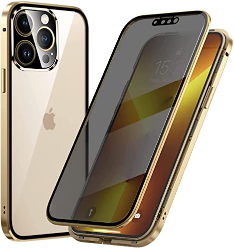 Fiokxie Anti-Peep Hülle Kompatibel mit iPhone 15 Plus, Magnetische Adsorption Anti-Spy Handyhülle 360 Grad Metall Case Privat Screen Schutz Gehärtetes Glas Schutzhülle Anti-Spähen Case Cover,Gold Fiokxie Anti-Peep Hülle Kompatibel mit iPhone 15 Plus, Magnetische Adsorption Anti-Spy Handyhülle 360 Grad Metall Case Privat Screen Schutz Gehärtetes Glas Schutzhülle Anti-Spähen Case Cover,Gold von Fiokxie
