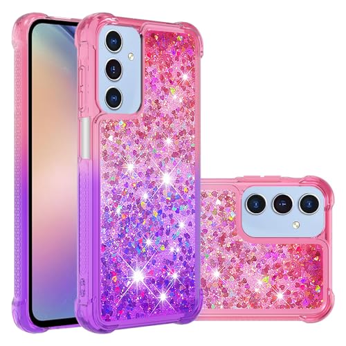 Hülle Glitzer für Samsung Galaxy A26, Handyhülle Quicksand Gradient Glitzer, FlüssigTreibsand TPU Silikon Cover, Anti-Fall Stoßfeste Bumper Schutzhülle Protective Case,Pink-Lila Hülle Glitzer für Samsung Galaxy A26, Handyhülle Quicksand Gradient Glitzer, FlüssigTreibsand TPU Silikon Cover, Anti-Fall Stoßfeste Bumper Schutzhülle Protective Case,Pink-Lila von Fiokxie