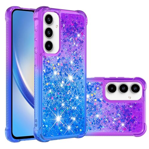 Hülle Glitzer für Samsung Galaxy A56, Handyhülle Quicksand Gradient Glitzer, FlüssigTreibsand TPU Silikon Cover, Anti-Fall Stoßfeste Bumper Schutzhülle Protective Case,Lila-Blau Hülle Glitzer für Samsung Galaxy A56, Handyhülle Quicksand Gradient Glitzer, FlüssigTreibsand TPU Silikon Cover, Anti-Fall Stoßfeste Bumper Schutzhülle Protective Case,Lila-Blau von Fiokxie