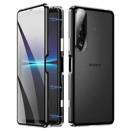 Hülle kompatibel mit Sony Xperia 1 IV Schutzhülle Magnetische Adsorption Case Metallrahmen Handyhülle 360 Grad Schutzhülle Vorne und Hinten Vollbild Display Schutz Gehärtetes Glas Cover,Schwarz Hülle kompatibel mit Sony Xperia 1 IV Schutzhülle Magnetische Adsorption Case Metallrahmen Handyhülle 360 Grad Schutzhülle Vorne und Hinten Vollbild Display Schutz Gehärtetes Glas Cover,Schwarz von Fiokxie