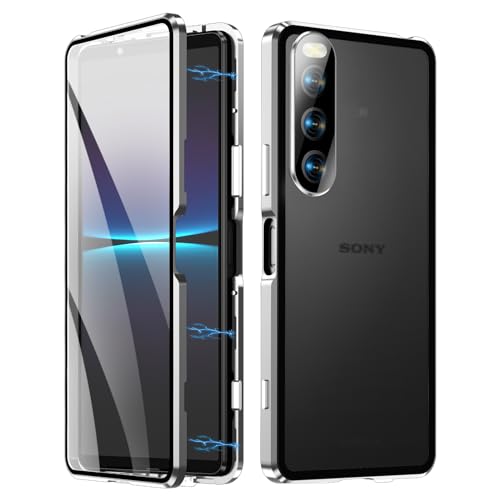 Hülle kompatibel mit Sony Xperia 10 V Schutzhülle Magnetische Adsorption Case Metallrahmen Handyhülle 360 Grad Schutzhülle Vorne und Hinten Vollbild Display Schutz Gehärtetes Glas Cover,Silber Hülle kompatibel mit Sony Xperia 10 V Schutzhülle Magnetische Adsorption Case Metallrahmen Handyhülle 360 Grad Schutzhülle Vorne und Hinten Vollbild Display Schutz Gehärtetes Glas Cover,Silber von Fiokxie