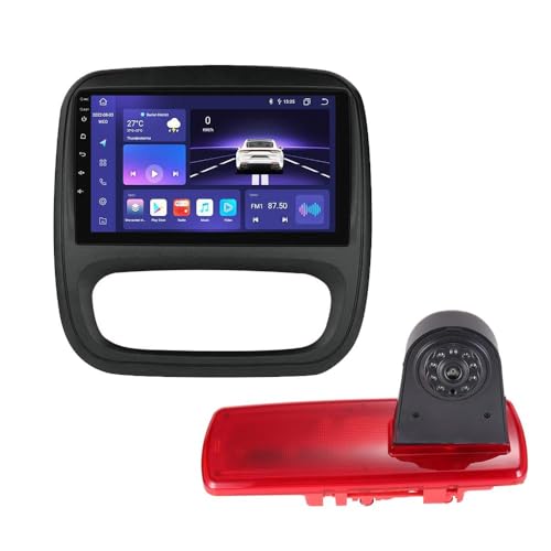 9 Zoll Carplay/Android Autoradio GPS Navigation +HD Nachtsicht Auto Rückfahrkamera, Ersatz für Fiat Talento Bus Kasten/Opel Vauxhall Vivaro B Combi Kasten Turbo FWD X82/Renault Trafic III 3 Bus Kasten von Fiorigo
