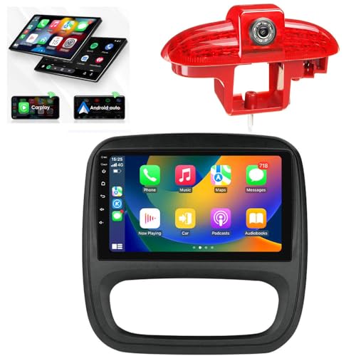 9 Zoll Carplay/Android Autoradio GPS Navigation +HD Nachtsicht Auto Rückfahrkamera, Ersatz für Primastar Diesel Petrol Chassis Bus FWD X83 CAIXA/Vivaro Van Diesel Petrol Chassis Bus FWD Box/Trafic von Fiorigo