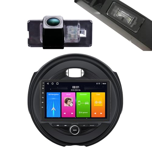 9 Zoll HD Auto Radio Autospieler GPS Navigation Carplay/Android Autoradio, Ersatz für BMW Mini Cooper R56 F55 F56 F57 John Cooper Works、One First、One D、Cooper SD (mit Kennzeichenbeleuchtungskamera) von Fiorigo