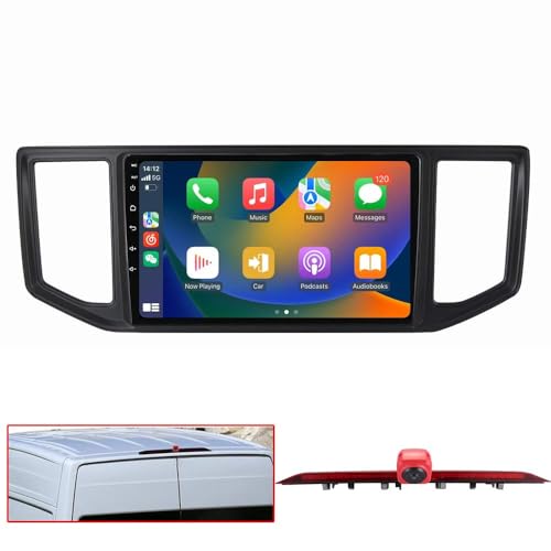 Auto Radio Autospieler GPS Navi Navigation Carplay/Android Autoradio 10 Zoll HD-Touchscreen USB Bluetooth kabellos WiFi Player, Ersatz für VW Crafter Kasten 2017-2021 (Mit passender Bremslichtkamera) von Fiorigo