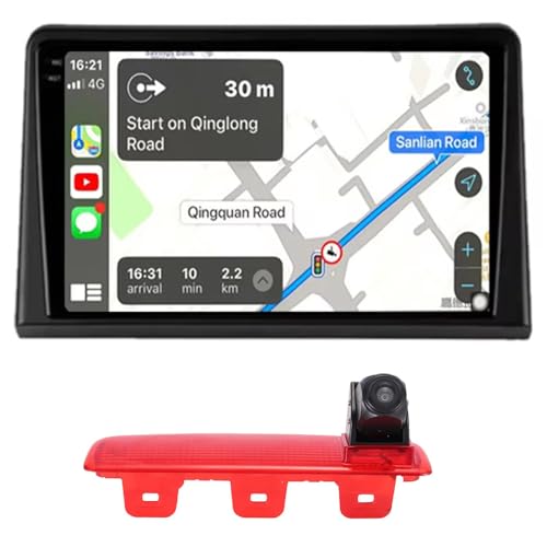 Auto Radio Autospieler GPS Navigation Carplay/Android Autoradio 9 Zoll HD-Touchscreen Player, Ersatz für Dacia Logan MCV KS/Dacia Dokker KE Limousine/Renault Express (Mit Rückblick Kamera) von Fiorigo
