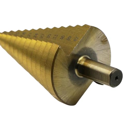 Fiorky 1 Stück 4–42 mm Titanbeschichteter Stufenbohrer HSS Holz Metall Schnellarbeitsstahl Lochschneider gerader Nutbohrer for Holzbearbeitung Metall von Fiorky