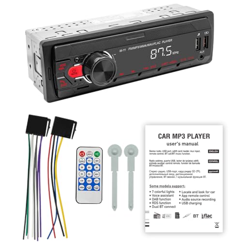 Fiorky FM Radio Fernbedienungsauto MP3 FM/USB/Aux in Mikrofon 12-V-Auto-Stereo-Radio-Funk-Funkanruf -kompatible RGB Light Fiorky FM Radio Fernbedienungsauto MP3 FM/USB/Aux in Mikrofon 12-V-Auto-Stereo-Radio-Funk-Funkanruf -kompatible RGB Light von Fiorky