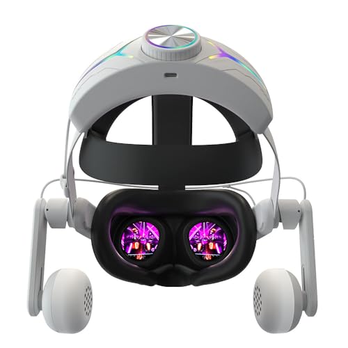 Fiorky Kopfband for Meta/Oculus Quest 3, Kopfhörer VR-Ersatz, EITE-Kopfband, bequem, verstellbar, VR-Brille, Kopfband, Druck reduzieren, integrierter 8000-mAh-Akku, VR-Zubehör von Fiorky