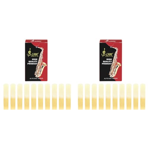 Fiorky Saxophon Reeds - 20pcs Altsaxophon -Schilfrohrs mit einzelnen Clip -Professionellen Alt Sax Reeds Dünnere Reed -Tipp traditionelle Alt -Sax -Schilf for Saxophonanfänger und Spieler Fiorky Saxophon Reeds - 20pcs Altsaxophon -Schilfrohrs mit einzelnen Clip -Professionellen Alt Sax Reeds Dünnere Reed -Tipp traditionelle Alt -Sax -Schilf for Saxophonanfänger und Spieler von Fiorky