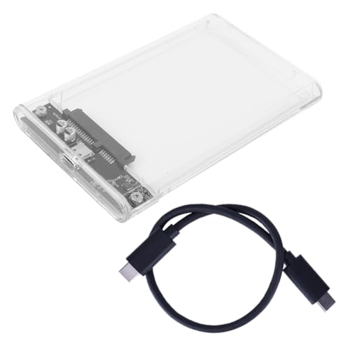 Fiorky USB 3.1 (10 Gbit/s) SSD-Festplattengehäuse, USB C Externe Festplatte, transparentes Festplattengehäuse, werkzeuglose Unterstützung, UASP-Kabel im Lieferumfang enthalten von Fiorky