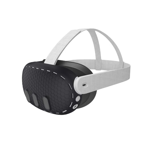 Fiorky VR-Objektivabdeckungsschutz, Silikon-Schutzhüllen, stoßfest, VR-Schale, Frontschutz, Anti-Drop, VR-Host-Helmhülle, Anti-Kratzer, für for Meta/Oculu Quest 3 3 VR-Headset von Fiorky