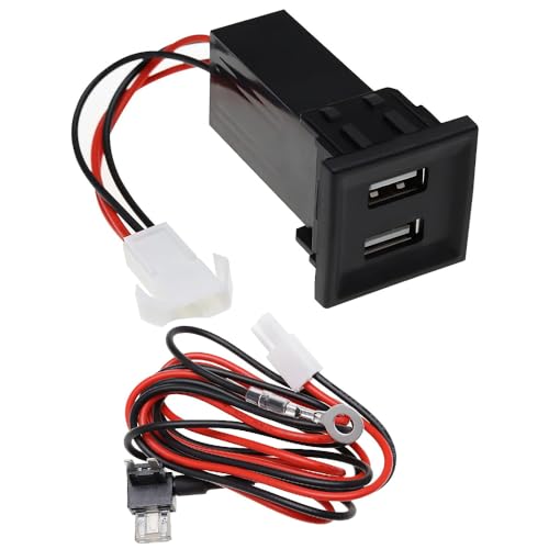Fiotha Auto USB Steckdose, Dual USB Ladegerät Piggy Back Sicherung Kabelbaum Ersatz Kompatibel mit VW T5, 2,1A Duales USB Auto Handy Ladegerät Netzteil Steckdose, für Autoauto von Fiotha