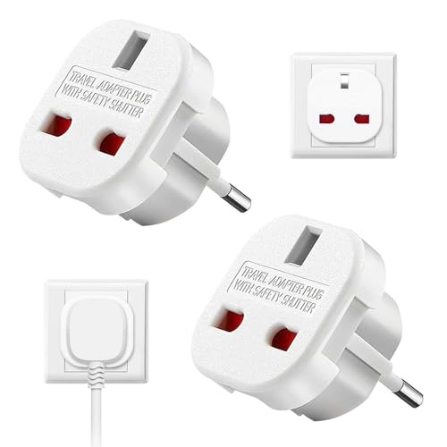 Fiotha Reiseadapter UK Adapter England Deutschland Stecker, 2 Stück Adapter UK auf DE, Steckdosenadapter England, Adapter Typ G, UK Adapter für EU zu England/Schottland/Irland/Dubai/Maldives Fiotha Reiseadapter UK Adapter England Deutschland Stecker, 2 Stück Adapter UK auf DE, Steckdosenadapter England, Adapter Typ G, UK Adapter für EU zu England/Schottland/Irland/Dubai/Maldives von Fiotha